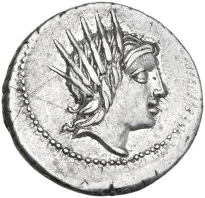 obverse: L. Lucretius Trio.. AR Denarius, 76 BC