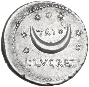 reverse: L. Lucretius Trio.. AR Denarius, 76 BC