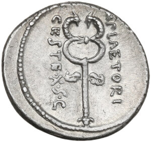 reverse: M. Plaetorius M. f. Cestianus. AR Denarius, 69 BC