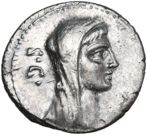 obverse: P. Sulpicius Galba. AR Denarius, 69 BC