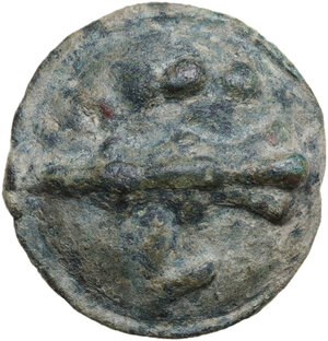 reverse: Northern Apulia, Luceria.  Light series.. AE Cast Quadrunx, c. 217-212 BC