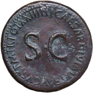 reverse: Divus Augustus (died 14 AD).. AE Sestertius, Rome mint, struck under Tiberius, 22-23 AD