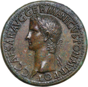 obverse: Gaius (Caligula) (37-41).. AE Sestertius. Rome mint, c. 37-38 AD