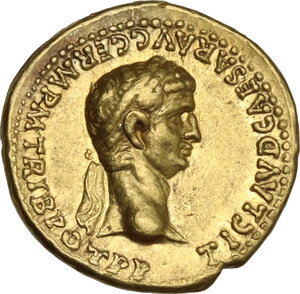 obverse: Claudius (41-54) with the wife Agrippina Junior. AV Aureus. Rome mint, c. 50-54 AD