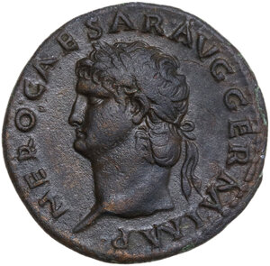 obverse: Nero (54-68).. AE As, Rome mint, 65 AD