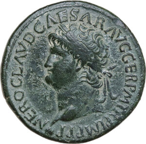 obverse: Nero (54-68).. AE Sestertius. Lugdunum mint, c. 65 AD