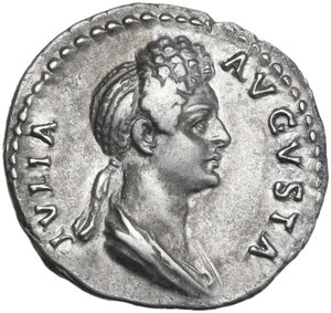 obverse: Julia Titi, daughter of Titus (Augusta 79-91 AD).. AR Denarius, Rome mint