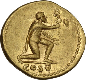 reverse: Domitian as Caesar (69-81).. AV Aureus, Rome mint, struck under Vespasian, 69-81 AD