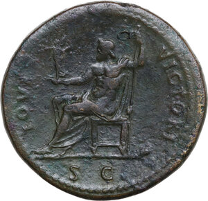 reverse: Domitian (81-96).. AE Sestertius. Rome mint, 95-96 AD
