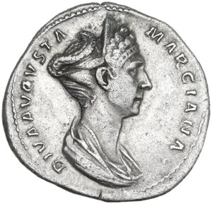 obverse: Marciana, sister of Trajan (died 112 AD).. AR Denarius. Struck under Trajan, c. 112-117 AD