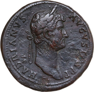 obverse: Hadrian (117-138).. AE Sestertius. Rome mint,  c. 128-132 AD