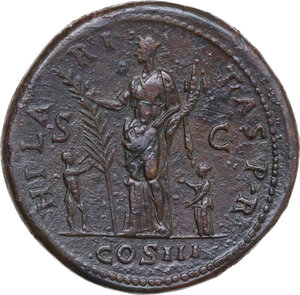 reverse: Hadrian (117-138).. AE Sestertius. Rome mint,  c. 128-132 AD