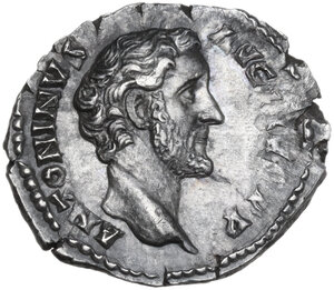 obverse: Antoninus Pius  (138-161) and Marcus Aurelius Caesar. AR Denarius, Rome mint, 141-143 AD