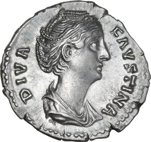 obverse: Diva Faustina I, wife of Antoninus Pius (died 141 AD).. AR Denarius. Struck under Antonius Pius, after 141 AD