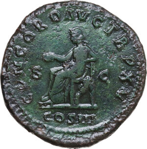 reverse: Marcus Aurelius (161-180).. AE Sestertius. Rome mint. Struck Mar.-Dec. 161 AD
