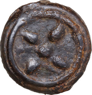 obverse: Inland Etruria, uncertain mint.  Wheel/Crater series. AE Cast Uncia, 3rd century BC