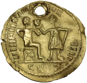 reverse: Uncertain Germanic tribe. Pseudo-Imperial coinage. . AV Aureus, late 3rd-early 4th century AD