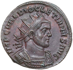 obverse: Diocletian (284-305).. AE Antoninianus, Ticinum mint, 288 AD