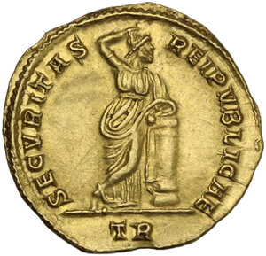reverse: Constans (337-350).. AV Solidus. Treveri (Trier) mint, 337-340 AD