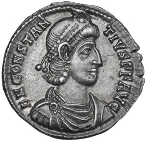 obverse: Constantius II (337-361).. AR Siliqua. Sirmium mint, 351-355 AD