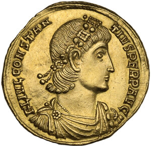obverse: Constantius II (337-361).. AV Solidus. Nicomedia mint, 3rd officina. Struck 340-351 AD