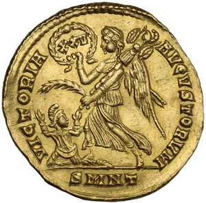 reverse: Constantius II (337-361).. AV Solidus. Nicomedia mint, 3rd officina. Struck 340-351 AD