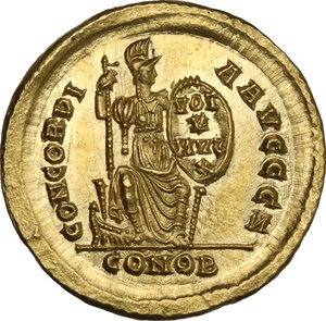reverse: Arcadius (383-408).. AV Solidus. Constantinople mint, c. 383-388 AD