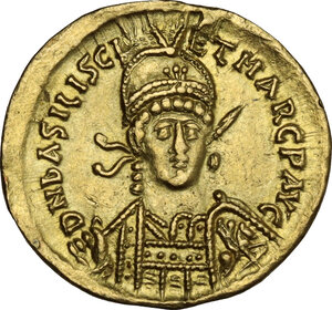obverse: Basiliscus and Marcus (475-476).. AV Solidus, Constantinople mint, Autumn 475 AD. - August 476 AD