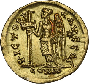 reverse: Basiliscus and Marcus (475-476).. AV Solidus, Constantinople mint, Autumn 475 AD. - August 476 AD