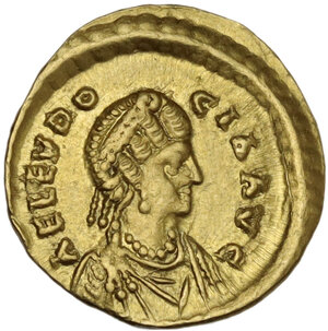 obverse: Eudocia, wife of Theodosius II (died 460 AD). . AV Tremissis, Constantinople mint