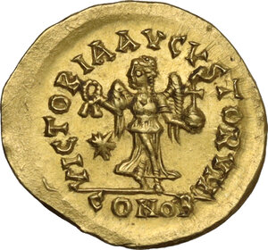 reverse: Leo I (457-474).. AV Tremissis, Constantinople mint. Struck 462 or 466 AD
