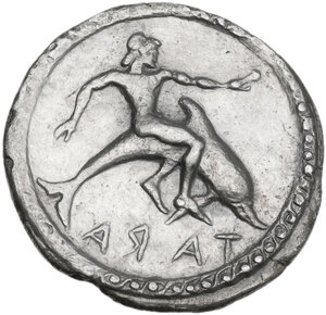 obverse: Southern Apulia, Tarentum. AR Nomos, c. 500-490 BC