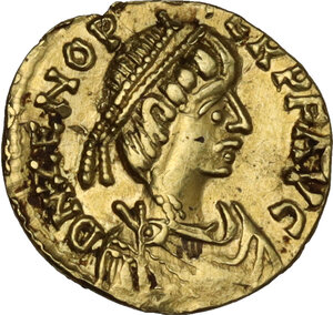 obverse: Zeno. Second reign (AD 476-491).. AV Tremissis. Rome mint, 476-491 AD
