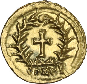 reverse: Romulus Augustus (475-476 AD).. AV Tremissis. Mediolanum mint