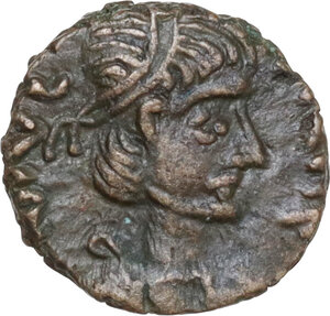obverse: Justin I (518-527).. AE Pentanummium. Uncertain Italian mint