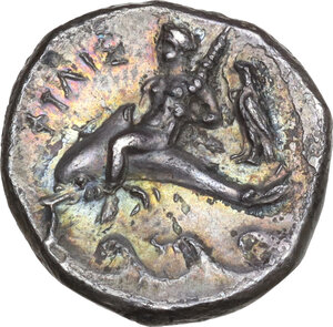 reverse: Southern Apulia, Tarentum. AR Nomos, c. 290-281 BC