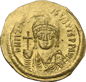 obverse: Justinian I (527-565).. AV Solidus. Constantinople mint, 538-545 AD