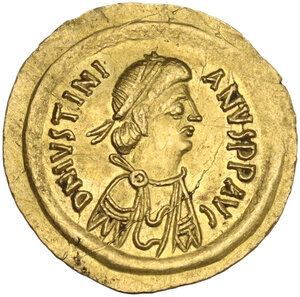 obverse: Justinian I (527-565).. AV Tremissis. Ravenna mint, c. 540-565 AD