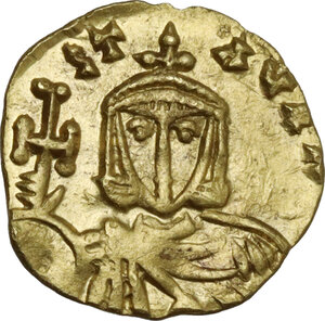 reverse: Nicephorus I with Stauracius (802-811 AD).. AV Semissis. Syracuse mint, 810-811 AD