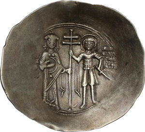 reverse: John II, Comnenus (1118-1143).. EL Aspron Trachy, Constantinople mint
