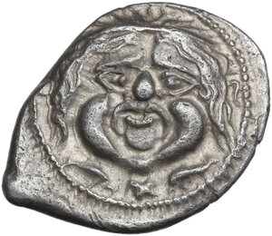 obverse: Etruria, Populonia.  First Metus Group.. AR Didrachm of 10 Units, c. 425-400 BC