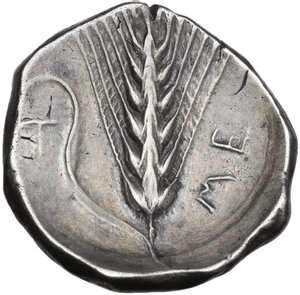 reverse: Southern Lucania, Metapontum. AR Nomos, c. 400-340 BC
