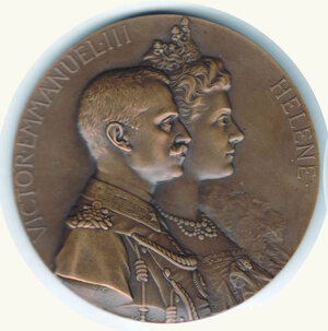 obverse: VITTORIO EMANUELE III e Elena di Montenegro