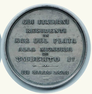 reverse: UMBERTO I - Gli italiani residenti in Mar del Plata