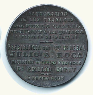 reverse: ARGENTINA - Ferro Carril (Ferrovia) - Gennaio 1903