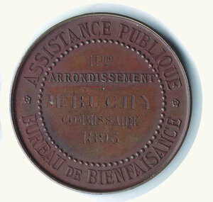 reverse: FRANCIA - Bureau de Bienfaisance - 1895