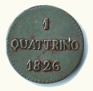 reverse: LUCCA - Carlo Ludovico - Quattrino 1826.