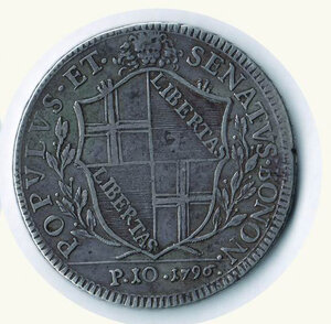 reverse: BOLOGNA - Governo provvisorio - Scudo da 10 Paoli 1796 - Var. Alberello.