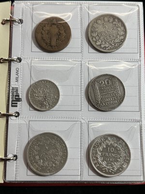 obverse: FRANCIA e BELGIO - Album con 68 monete diverse, 16 AR. Notati: 4 Scudi, Saarland; 2 Sol 1792BB (q.MB).