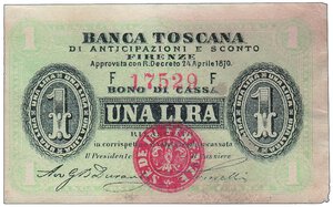 obverse: BANCA TOSCANA - Lira serie F. 17520.